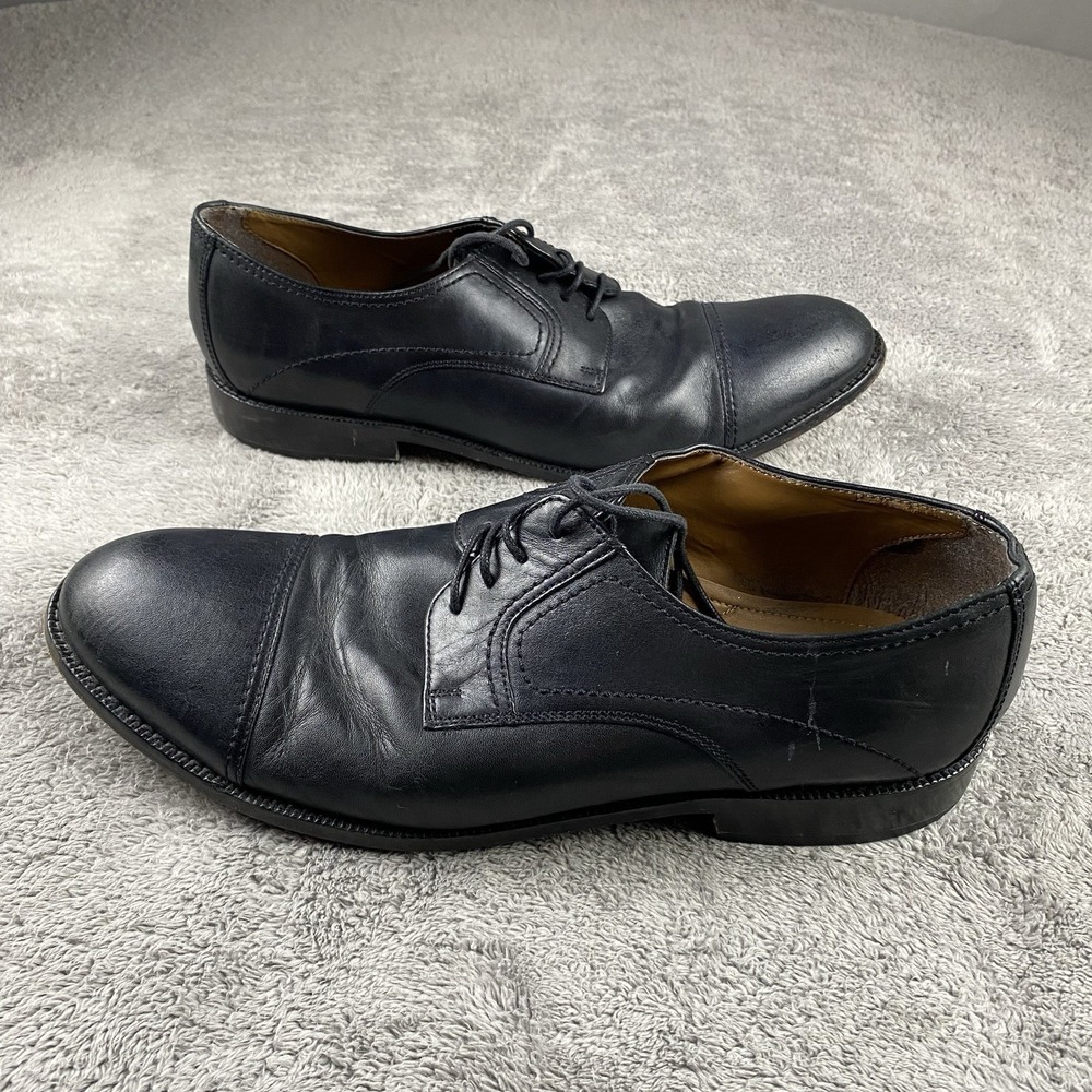 Bostonian Leather Oxford Lace Up Shoes Men Size 10.5 M Black Almond Toe